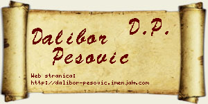 Dalibor Pešović vizit kartica